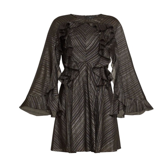 Bcbgmaxazria NWT metallic chiffon dress - Picture 3 of 8